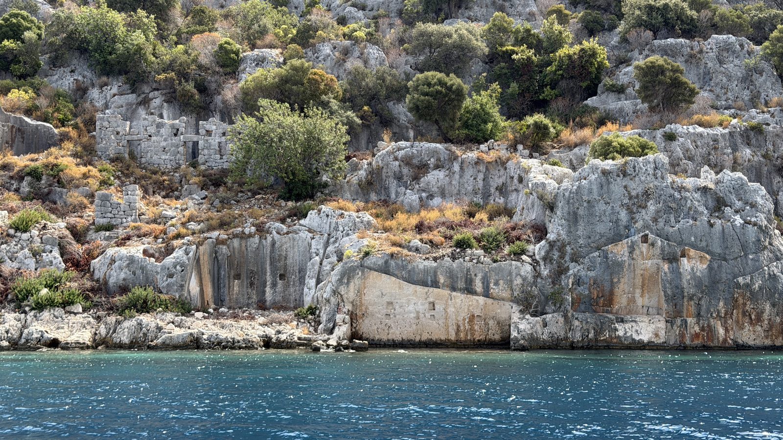 Lycian rock tombs at Theimussa at Kekova